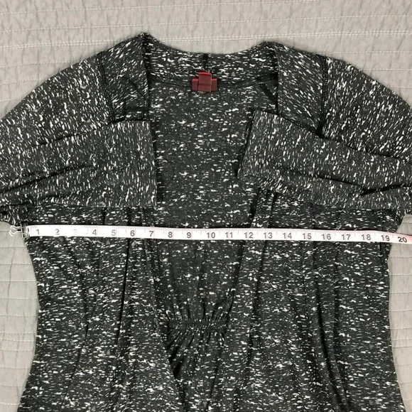 4/$15 Waterfall Cardigan Women Large Black Heather T Shirt Knit Waterfall Jacket - Picture 6 of 16